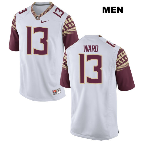 Men's NCAA Nike Florida State Seminoles #13 Caleb Ward College White Stitched Authentic Football Jersey RVE3669FQ